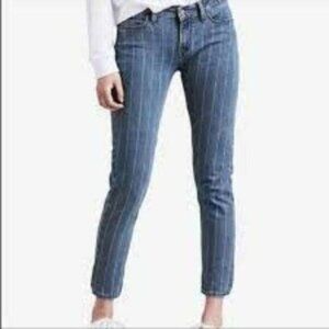 Levi's 535 Striped Super Skinny Low Rise Ankle Retro Stretch 25 Denim Jeans NWOT